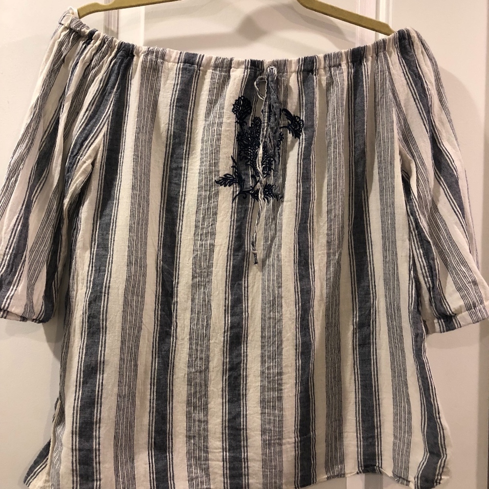 Striped Off the Shoulder Blouse